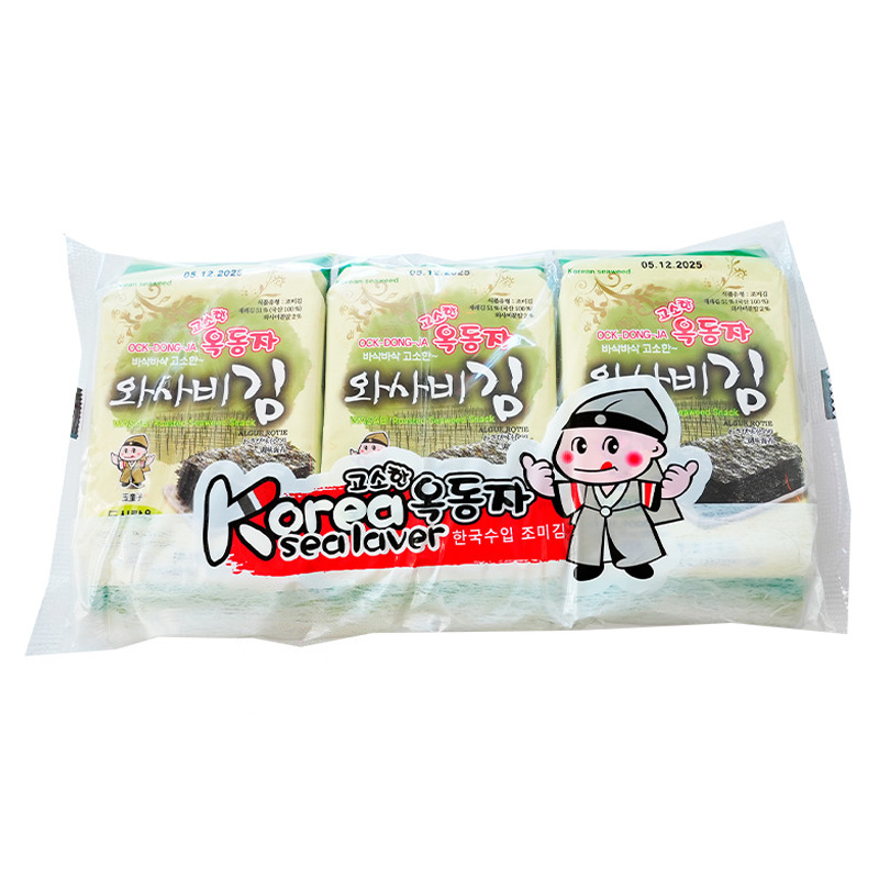 SNACK ALGA WASABI *OCK-DONG-JA* 玉童子芥末味海苔 4,5g/3u/24