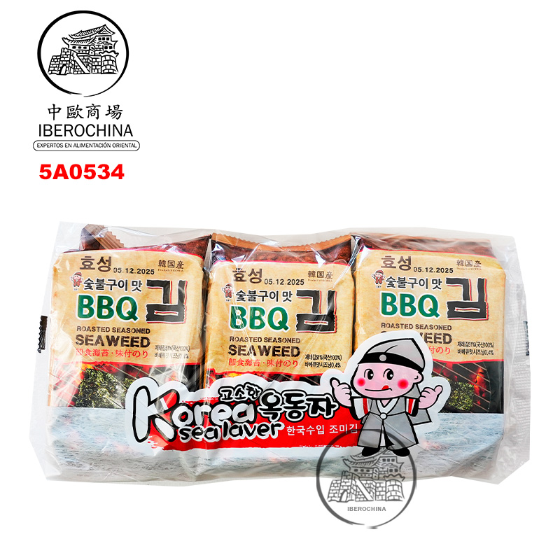 [501506/5A0534] SNACK ALGA BBQ *OCK-DONG-JA* 玉童子烧烤味海苔 4,5g/3u/24