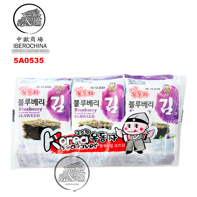 [501507/5A0535] SNACK ALGA ARANDANO *OCK-DONG-JA* 玉童子蓝莓味海苔 4g/3u/24