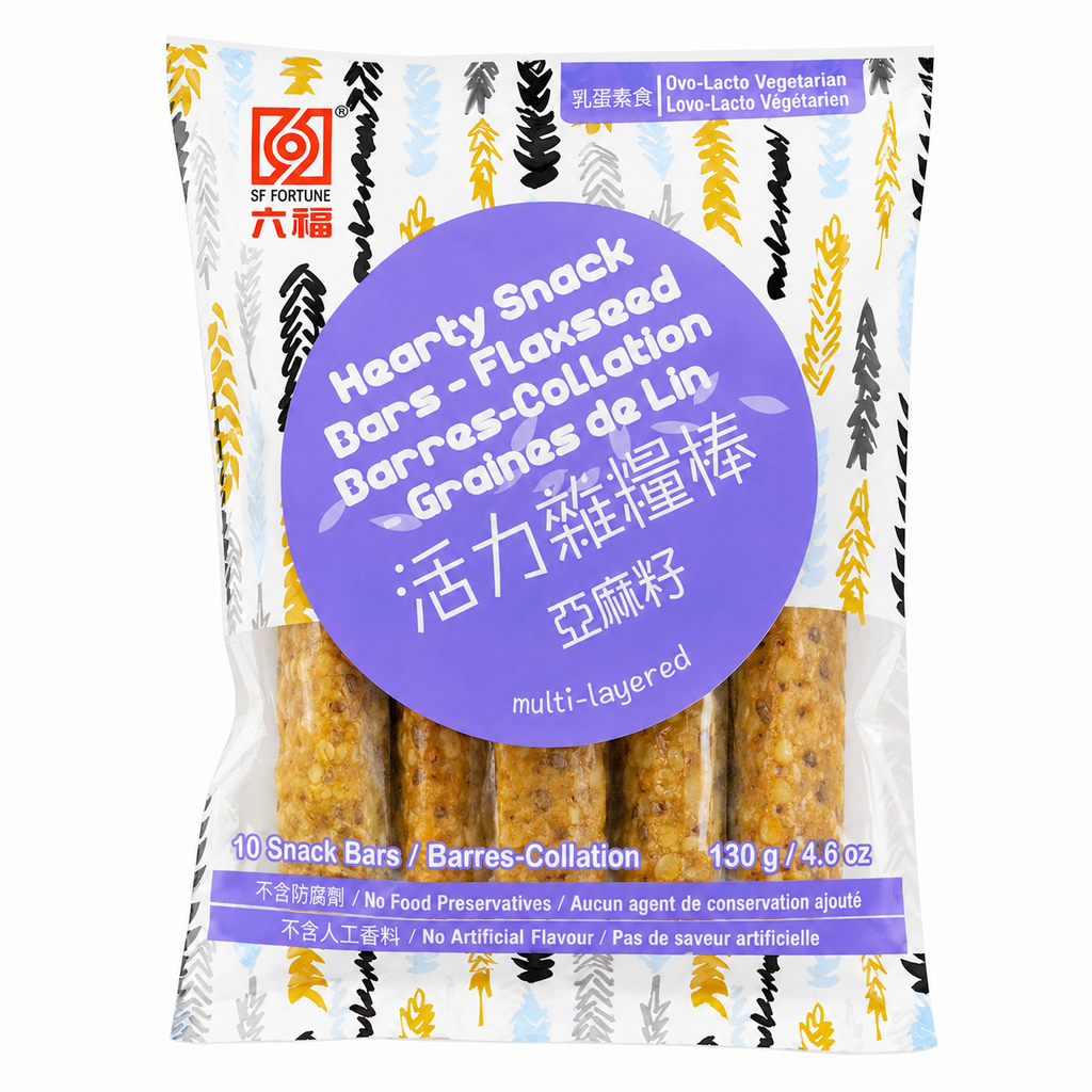 BARRA CEREALES SEMILLA *SIX FORTUNE* 六福活力亚麻籽雜糧棒 130g/12