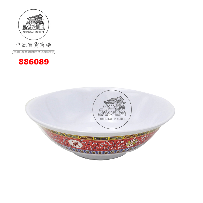 CUENCO PLASTICO*3108* 塑紅萬壽湯碗 19cm/72