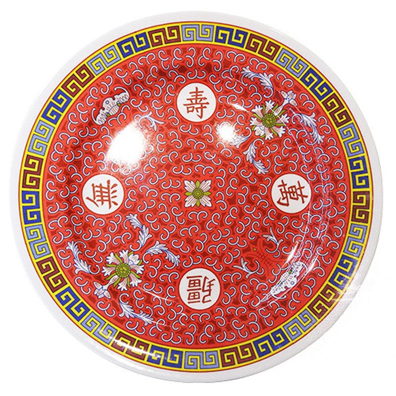PLATO REDONDO PLASTICO *2014* 塑紅萬壽圓盤 36cm/36