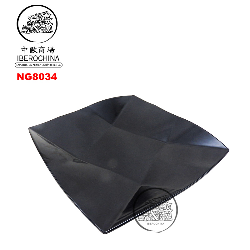 PLATO RECTANGULO *8034*  塑黑色井中皿 34cm/36