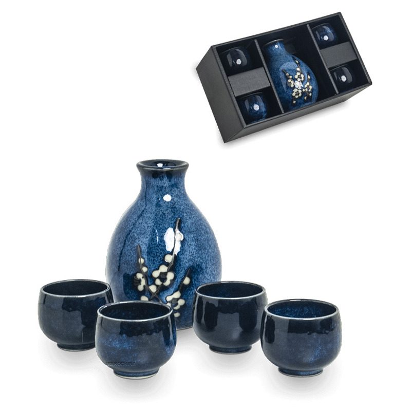 [900598/6040839] SAKE SET 蓝色清酒5件套装 300ml/24