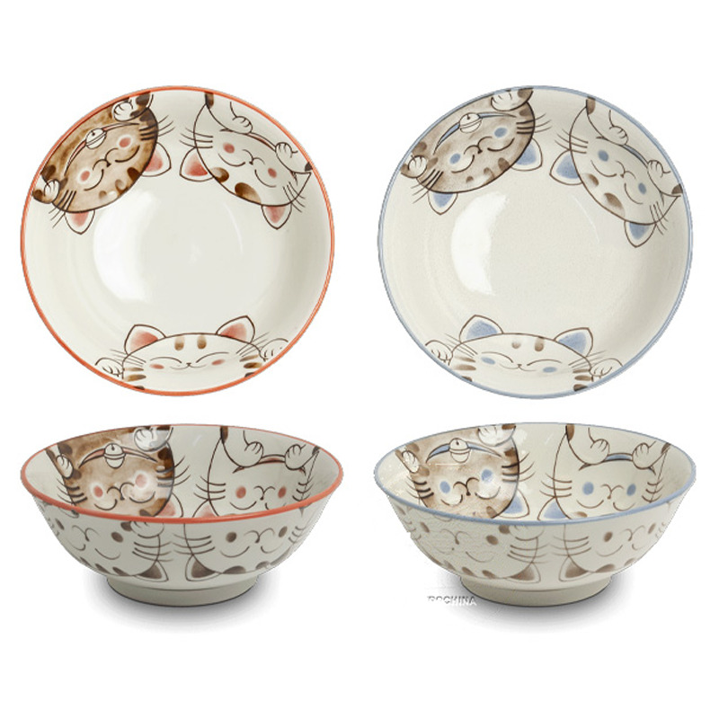 BOWLS 3 GATOS 红蓝双猫拉面碗 /40