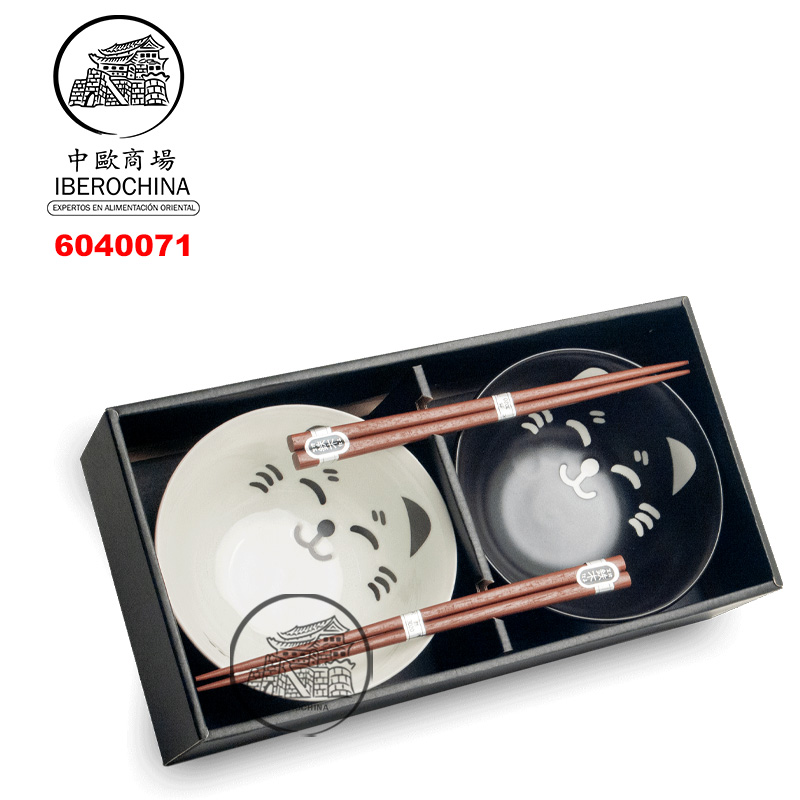 CENA SET 黑白猫小碗4件套碗筷 /6