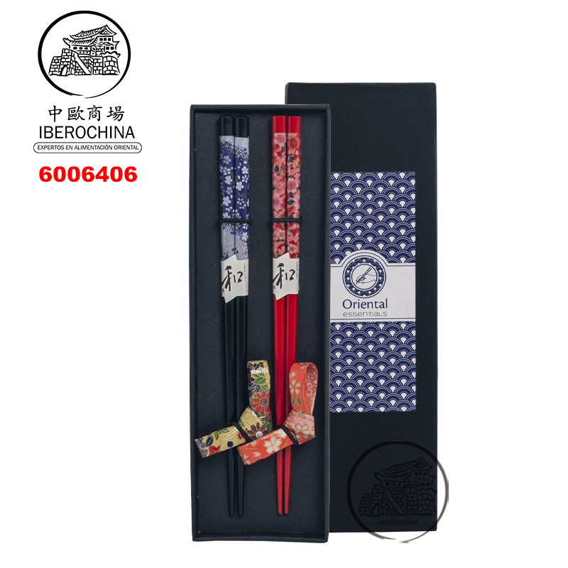 [900572/6006406] SET DE PALILLOS 花朵和字筷子2人装 /200