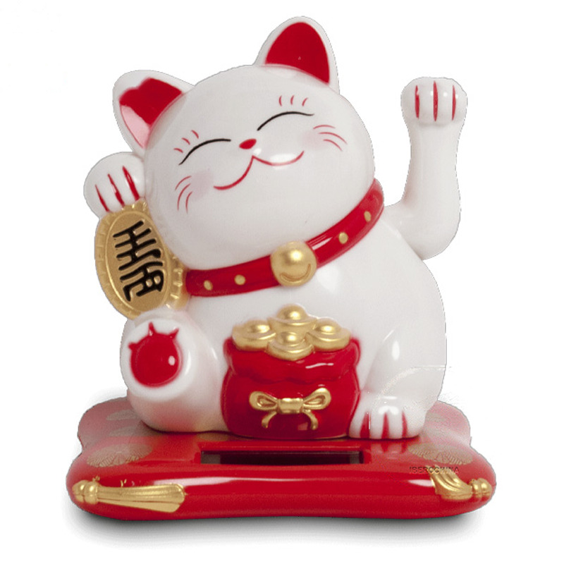 GATO SUERTE SOLAR 太阳能白色大招财猫 /120