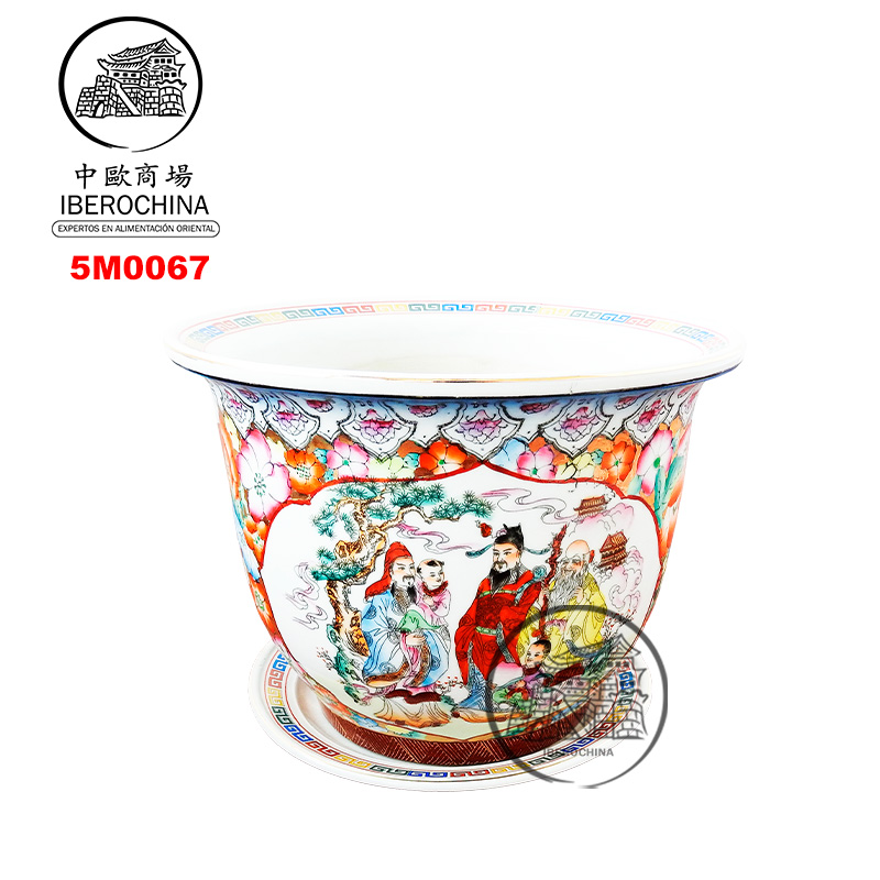 MACETERA  吋吋吋瓷三星图花盆 1(8/10/12pulgados)