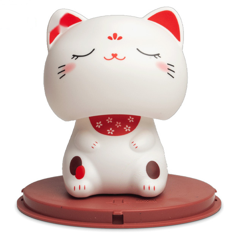 GATO SUERTE SOLAR KAWAII 太阳能闭眼白红招财猫 /96