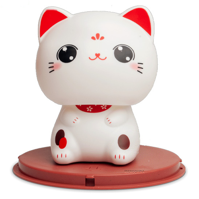 [900616/6095249] GATO SUERTE SOLAR KAWAII 太阳能睁眼白红招财猫 /96