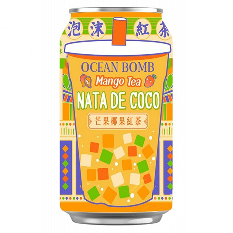[501789/5B0874] BEBIDA TE ROJO CON NATA DE COCO MANGO *OCEAN BOMB* 芒果椰果红茶 330ml/24