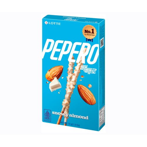 PEPERO CHOCO BLANCO ALMENDRA *LOTTE* 白巧克力榛子棒 32g/40