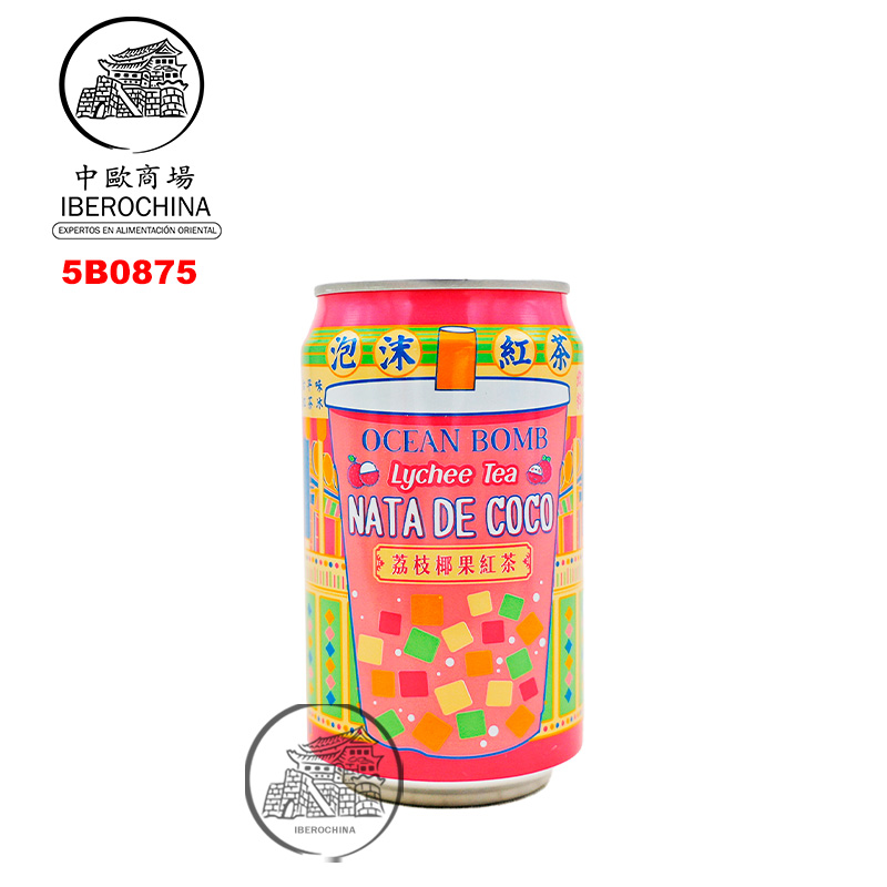 [501788/5B0875] BEBIDA TE ROJO CON LICHI Y COCO *OCEAN BOMB* 荔枝椰果红茶 330ml/24