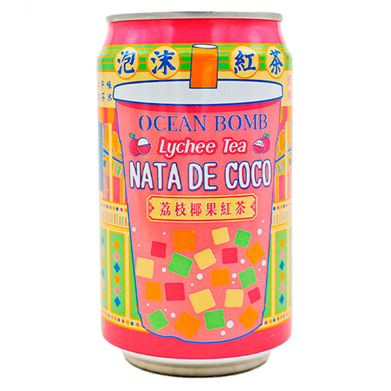 [501788/5B0875] BEBIDA TE ROJO CON LICHI Y COCO *OCEAN BOMB* 荔枝椰果红茶 330ml/24