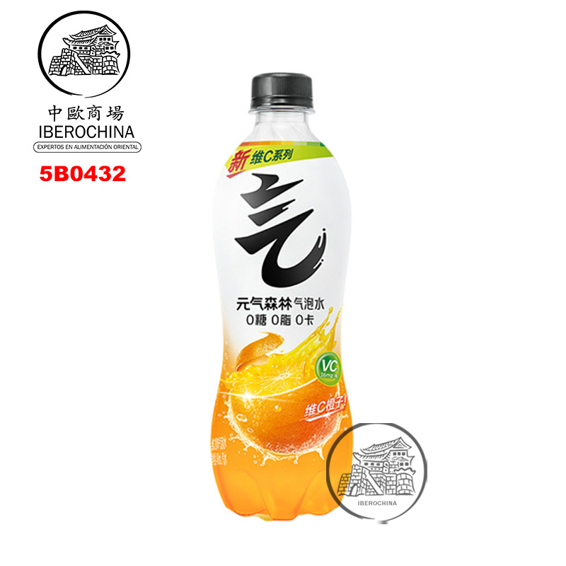 [501703/5B0432] BEBIDA DE SODA SIN AZÚCAR SABOR A NARANJA CON VITAMINA C *YQSL* 元气森林维C橙子无糖苏打气泡水 480ml/15