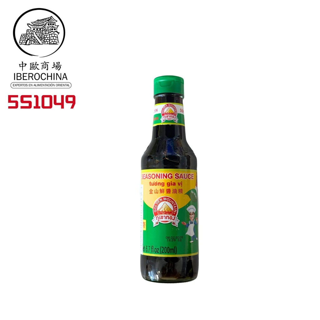 [502586/5S1049] SALSA SOJA CONDIMENTO*GOLDEN MOUNTAIN*仁和園(綠蓋)调味酱油24/200ML