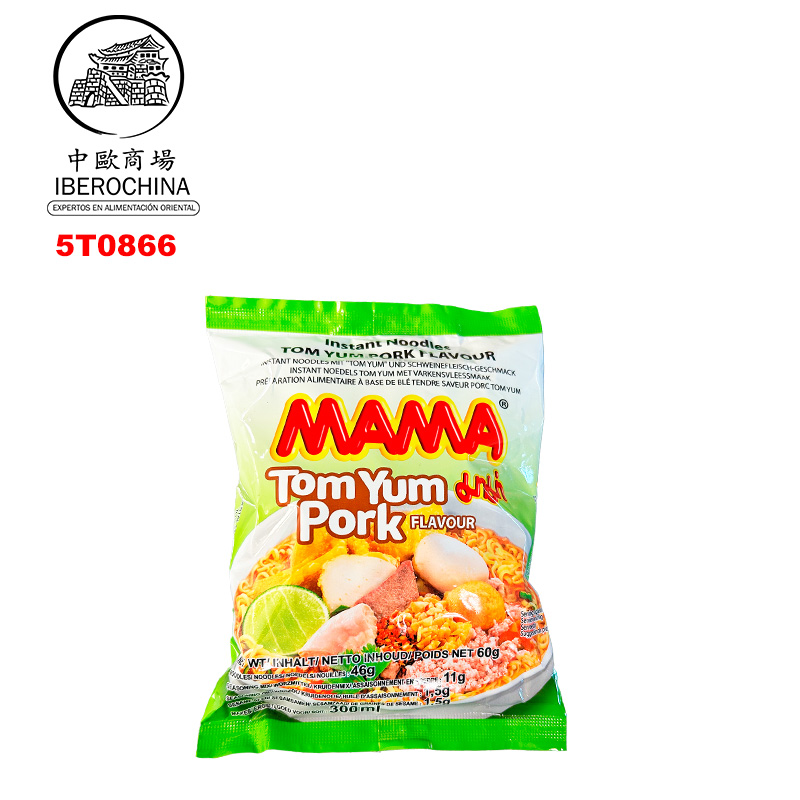 [502805/5T0866] TALLARIN TOM YUM CERDO *MAMA* 妈妈冬阴功叉烧味方便面 60g/30