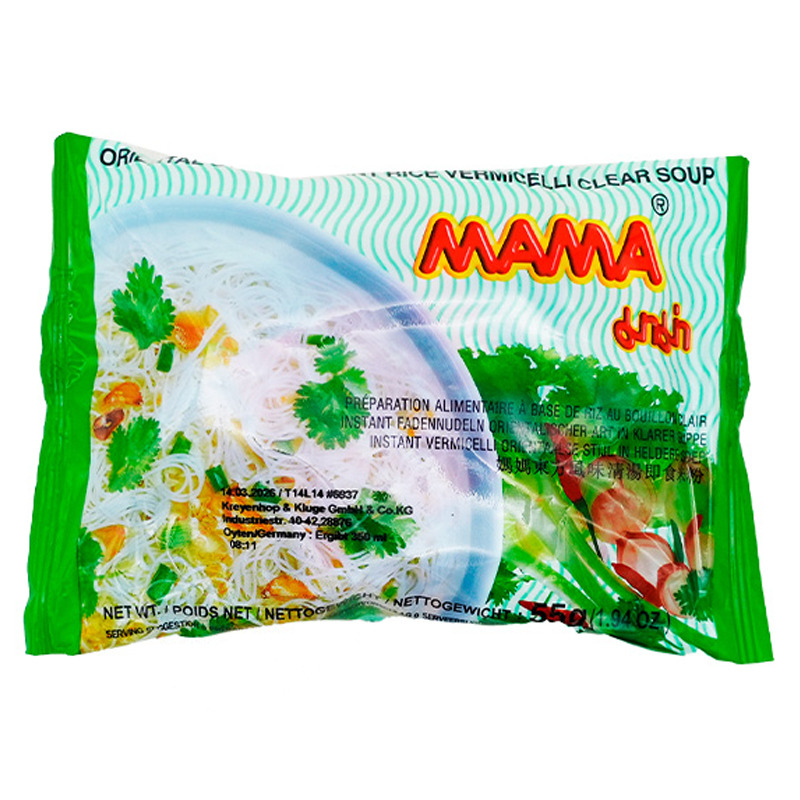 [502058/5F0226] FIDEOS DE ARROZ PLANOS *MAMA* 妈妈清汤米粉 50g/30