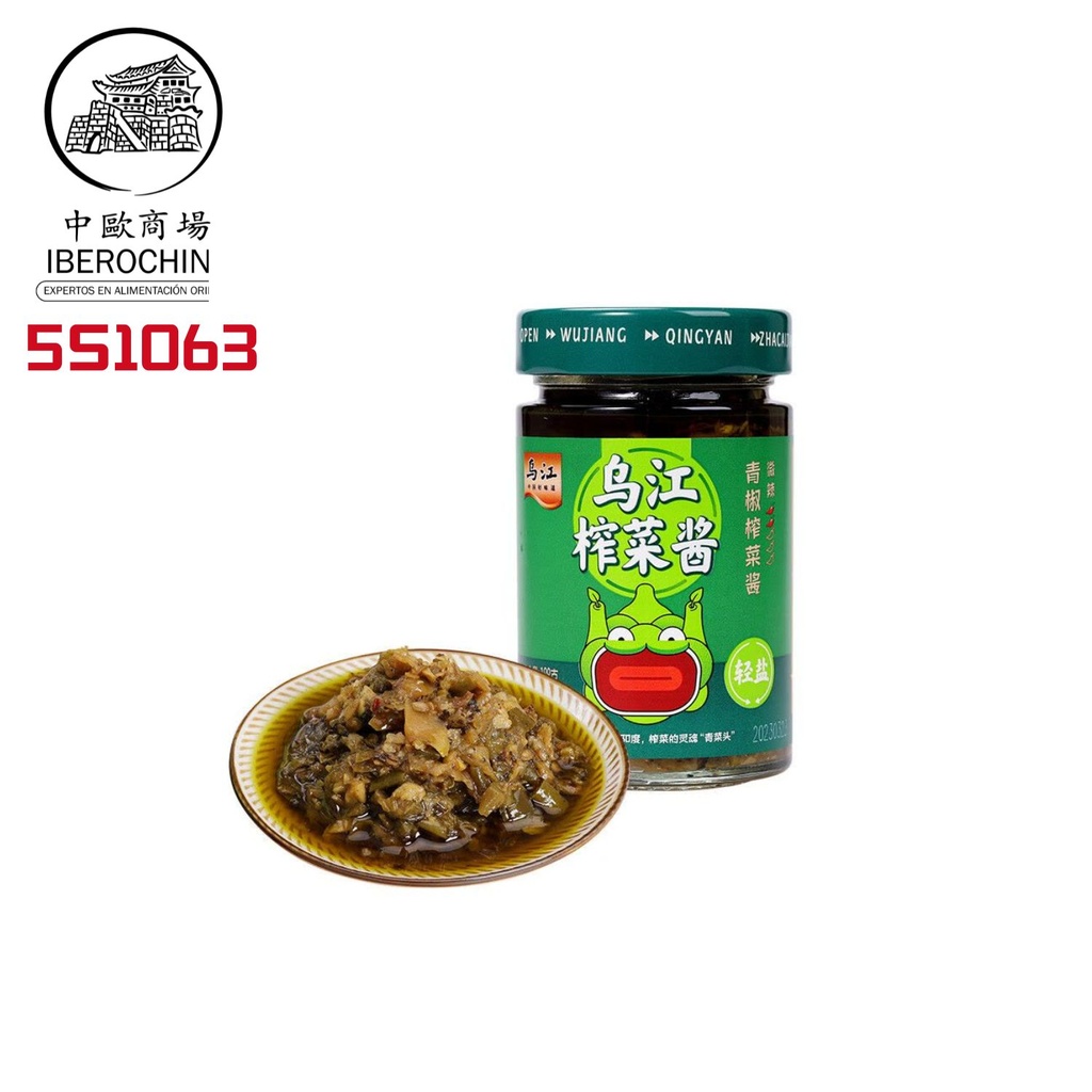 [502534/5S1063] SALSA MOSTAZA CONSER PIMIENTA VERDE *WUJIANG* 乌江榨菜酱 青椒188g/12