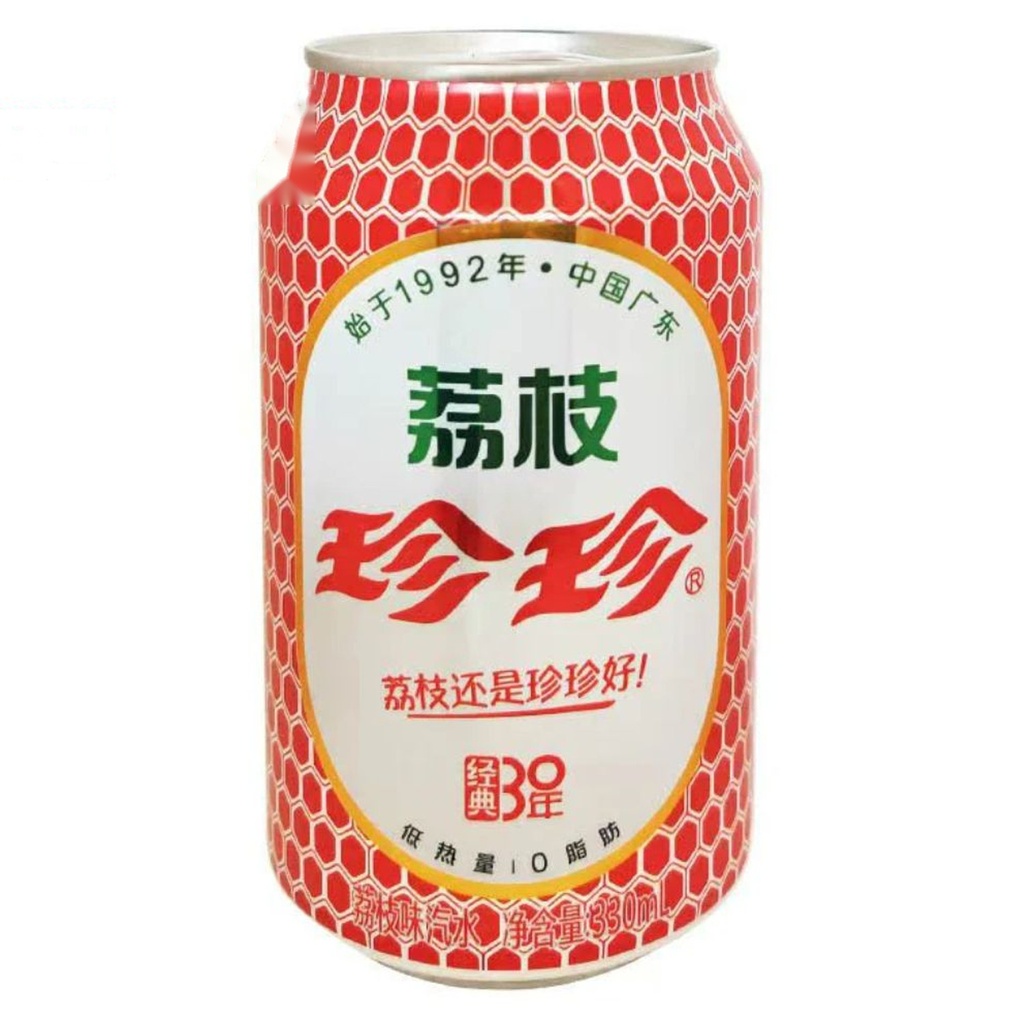 BEBIDA GASEOSA SABOR A LICHI *珍珍* 荔枝汽水 330ML/24