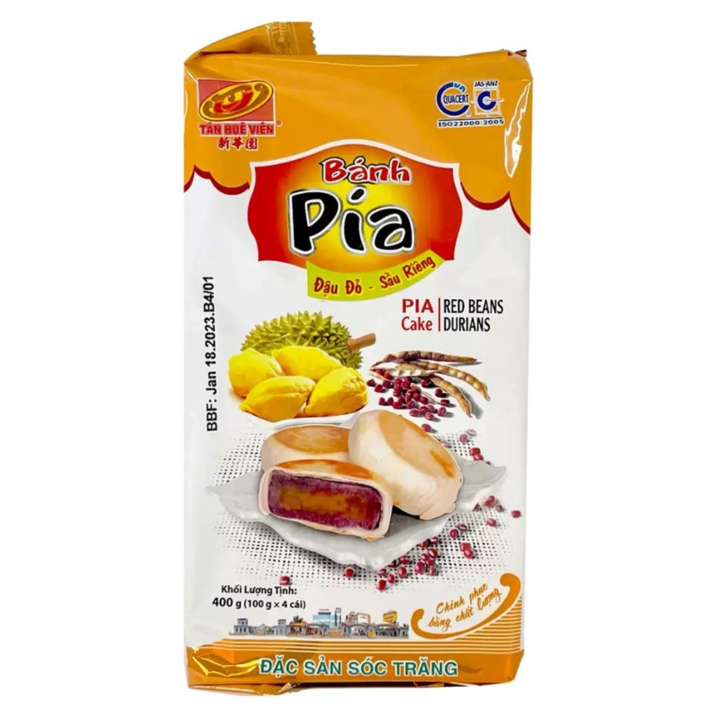 PASTEL DE HABAS ROJAS Y DURIAN *XINHUANYUAN* 新华园 红豆榴莲饼 400g/12