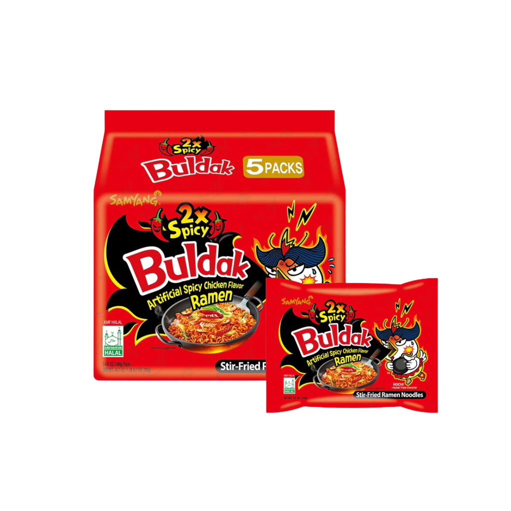 [501436/5T0628] RAMEN BULDAK 2xSPICY 5-PACK *SAMYANG* 三养2x辣火鸡面五连包 140g/5u/8