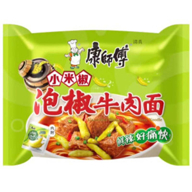 FIDEOS DE TERNERA Y CHILE ENCURTIDO *MASTER KONG* 康师傅泡椒牛肉袋面 109g/24