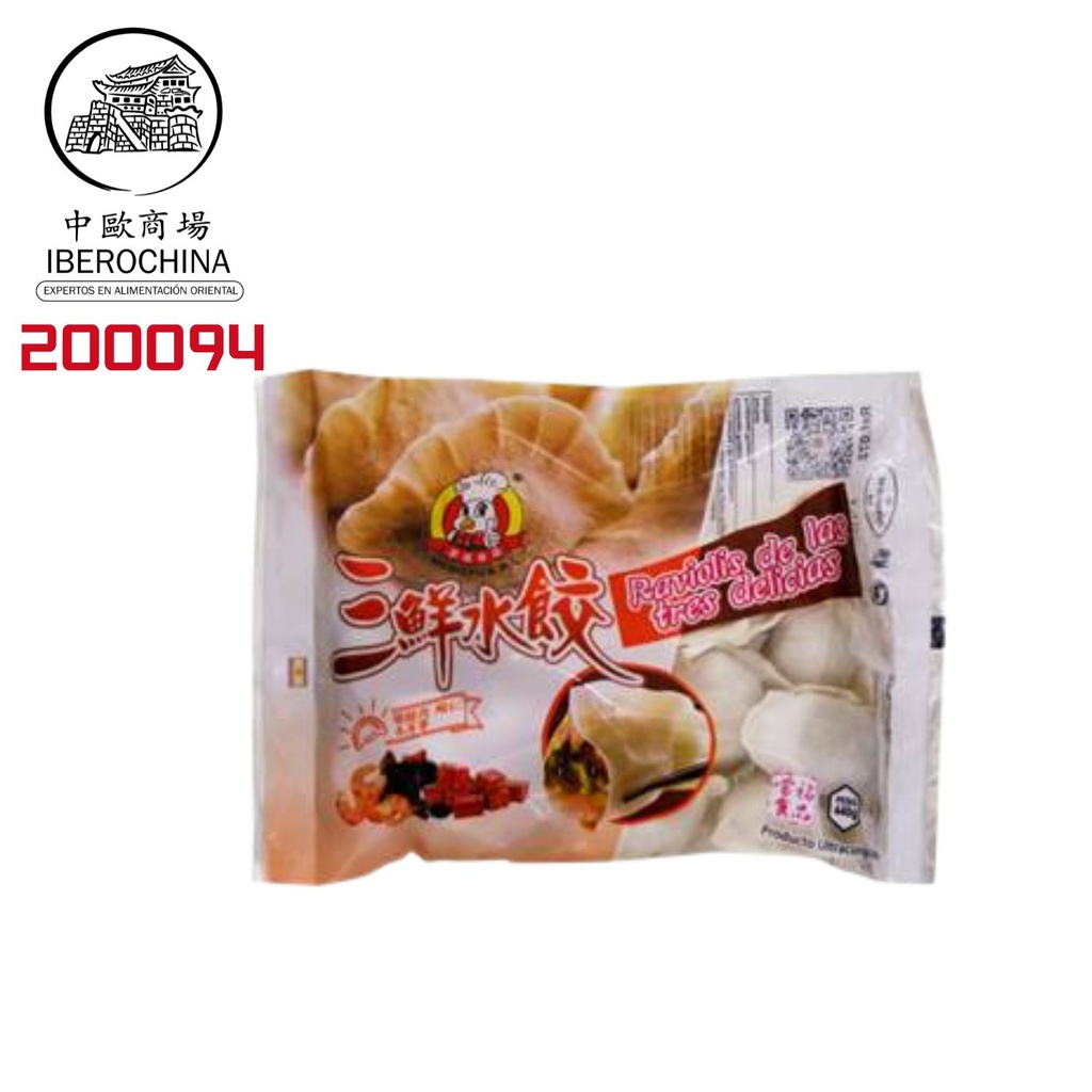 RAVIOLI TRES DELICIAS CONGELADO *MENGFU* 蒙福冻三鲜水饺 400g/12