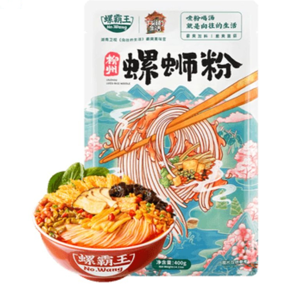 FIDEO DE ARROZ SABOR SETA *LUOBAWANG* 螺霸王 柳州螺蛳粉菌菇味 400g/25