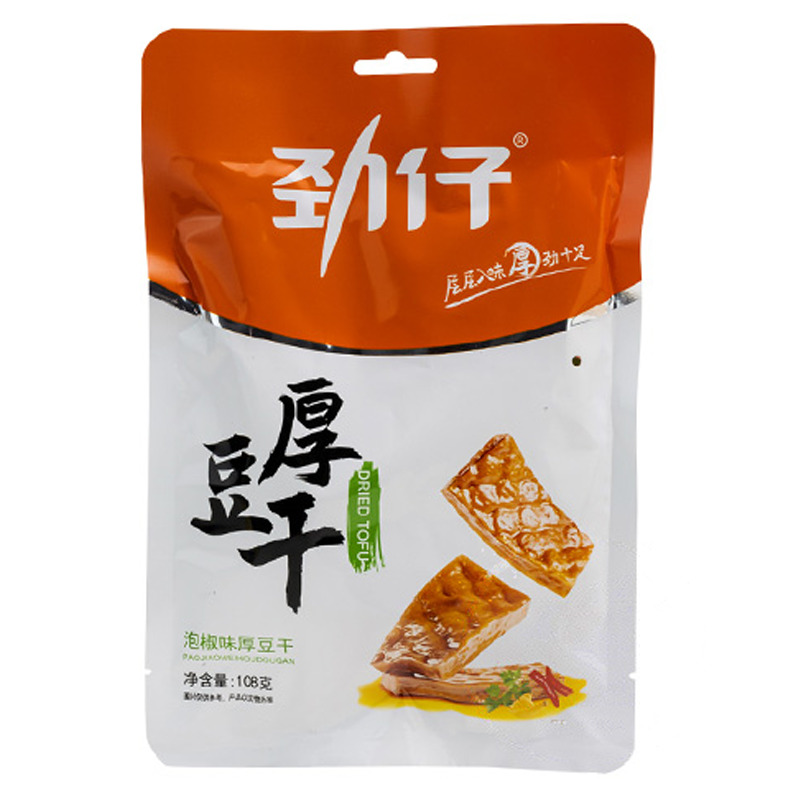 [500100] TOFU SECO SABOR PIMIENTO VERDE *JINZAI* 劲仔厚豆干 泡椒味 108g/40