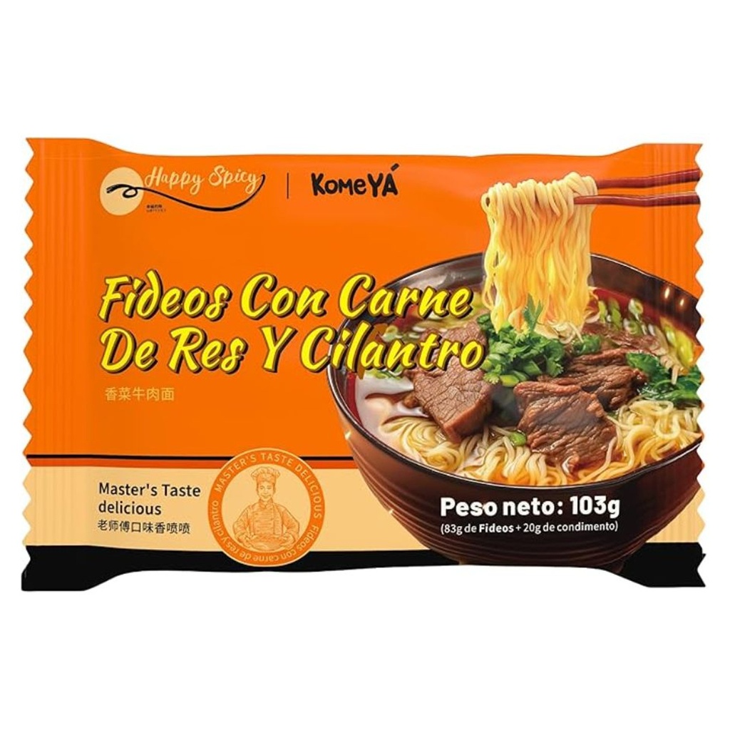 FIDEOS SABOR CILANDRO *KOMEYA* 香菜牛肉面袋面 103g/24
