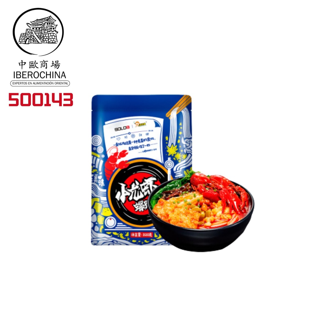 FIDEO ARROZ SABOR GAMBA*HAOHUANLUO* 好欢螺螺蛳粉小龙虾味 300g/22