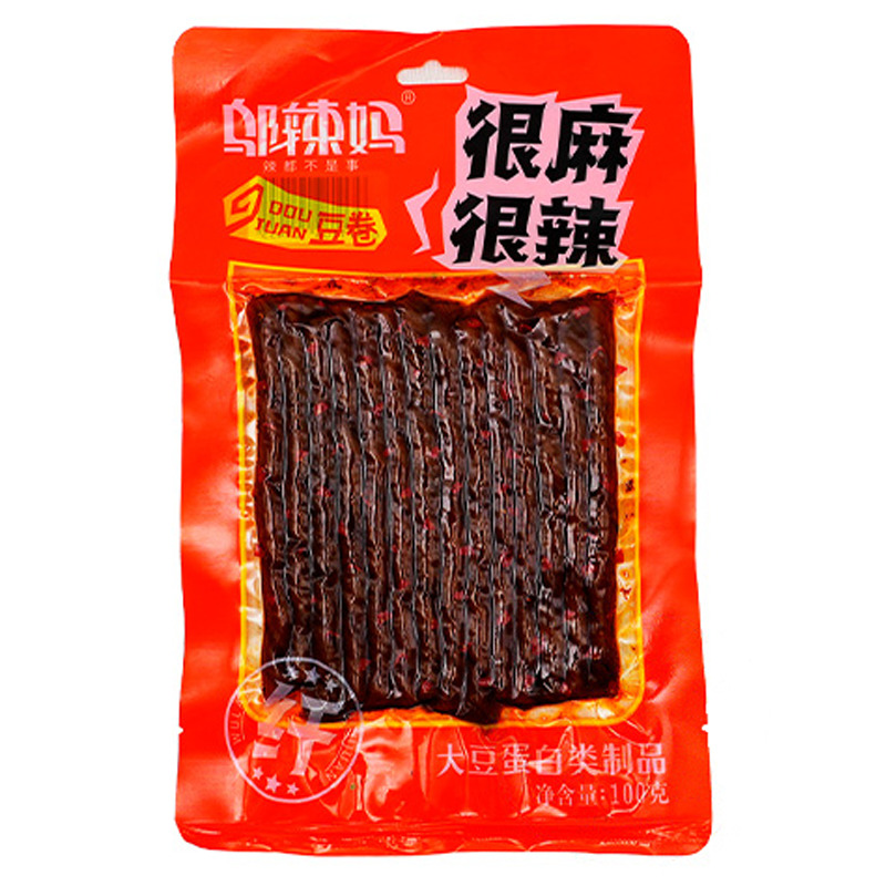 ROLLO DE TOFU SABOR MUY PICANTE 邬辣妈豆卷很麻很辣 100g/80