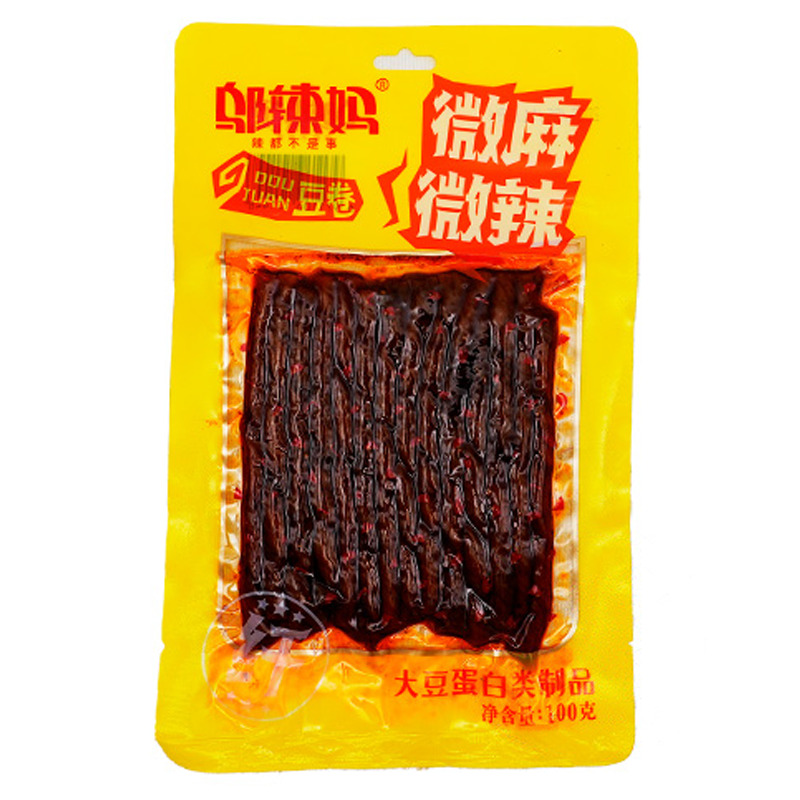 ROLLO DE TOFU SABOR POCO PICANTE 邬辣妈豆卷微麻微辣 100g/80