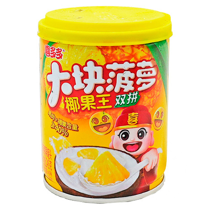 PIÑA Y NATA DE COCO EN ALMÍBAR *XDD* 喜多多菠萝椰果罐头 245g/12