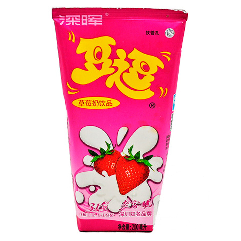 BEBIDA LECHE CON SABOR FRESA *SHENHUI* 深晖豆逗草莓奶 200ml/16