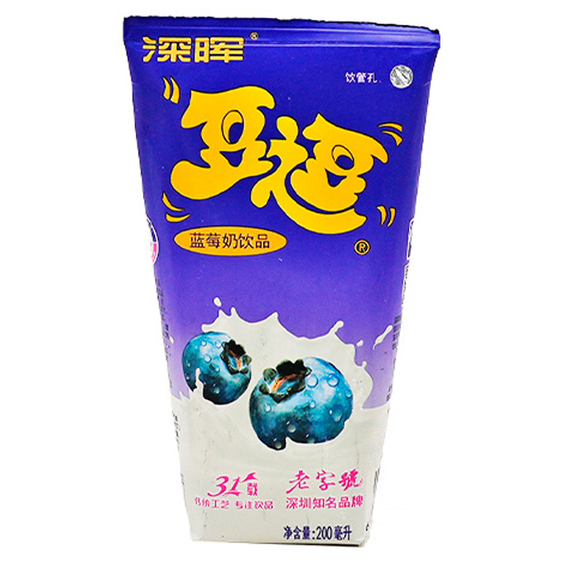 BEBIDA LECHE CON SABOR ARÁNDANO *SHENHUI* 深晖豆逗蓝莓奶 200ml/16