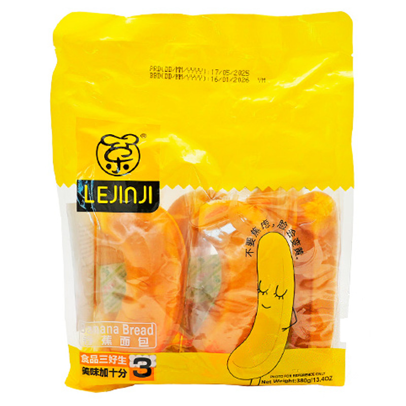 PAN SABOR PLATANO *LEJINJI* 乐锦记香蕉面包 380g/10