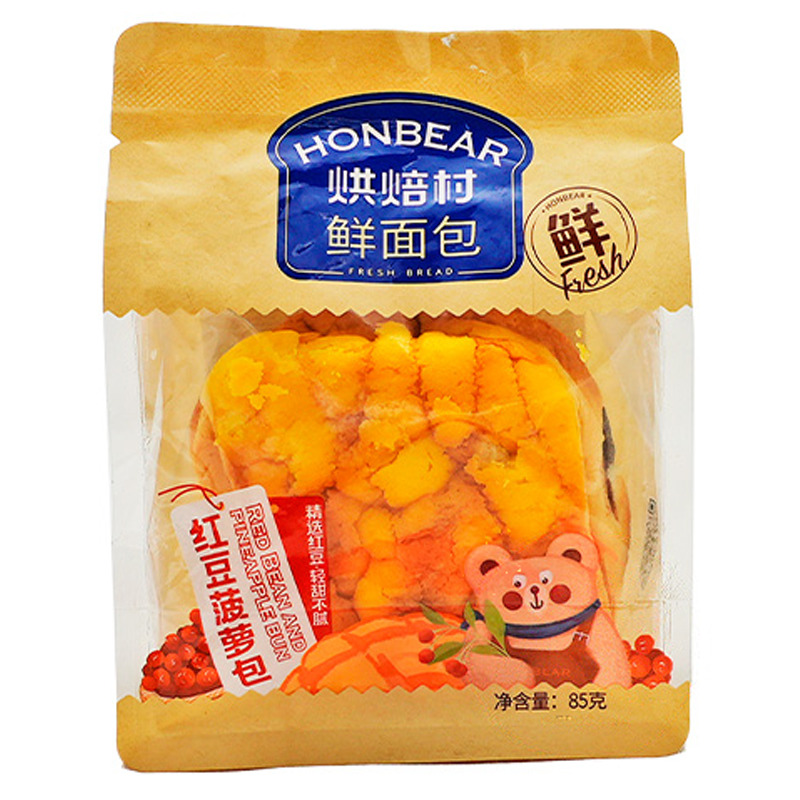 [500216] PAN DE SOJA ROJA *HONGBEICUN* 烘焙村红豆菠萝包 85g/24