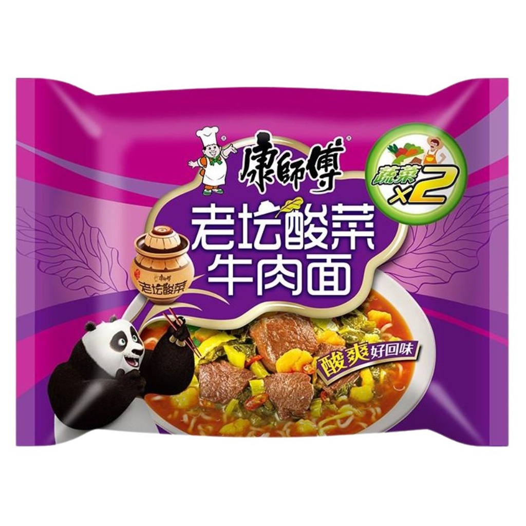[500315] FIDEOS TERNERA Y MOSTAZA *KANGSHIFU* 康师傅老坛酸菜牛肉袋面 122g/24