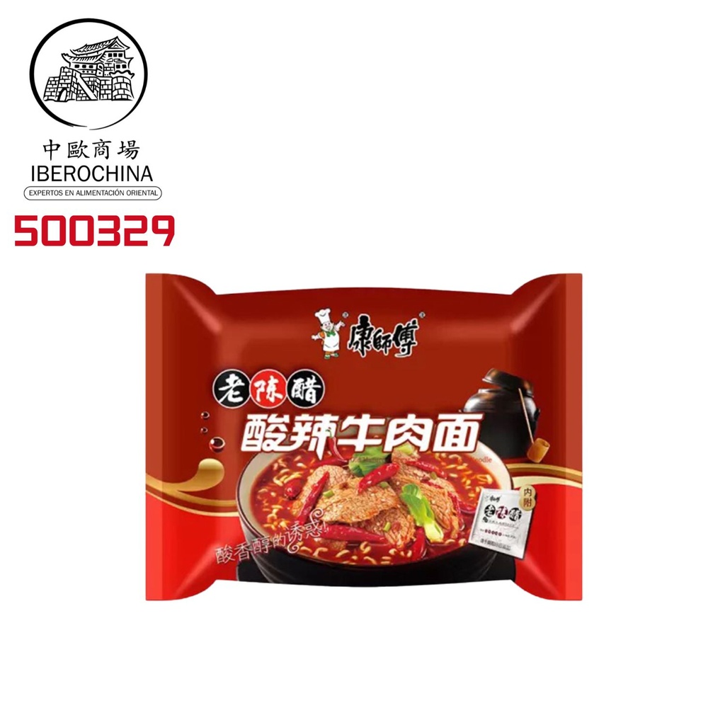 FIDEO TERNERA PICANTE Y ACIDO *KANGSHIFU* 康师傅酸辣牛肉袋面 116g/24