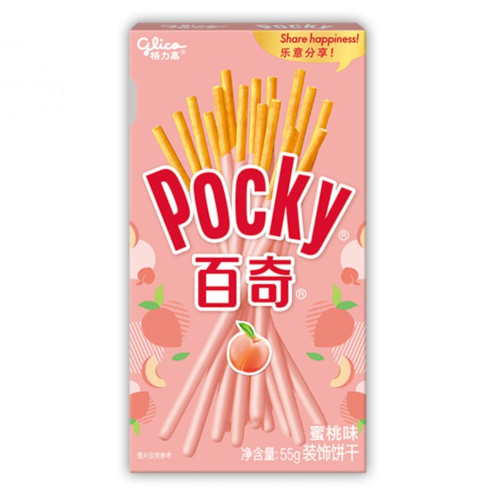 PALITOS DE GALLETAS SABOR MELOCOTON *BAIQI* 百奇蜜桃饼干 55g/36