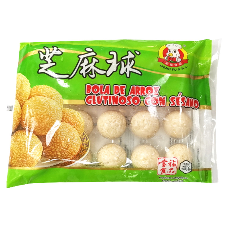 BOLA ARROZ GLUTINOSO SESAMO CONGELADA *MENGFU* 蒙福冻芝麻球 400g/10