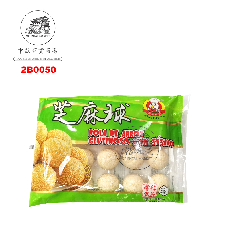 BOLAS DE ARROZ GLUTINOSO CON SESAMO *MENGFU* 蒙福芝麻球 400g/10