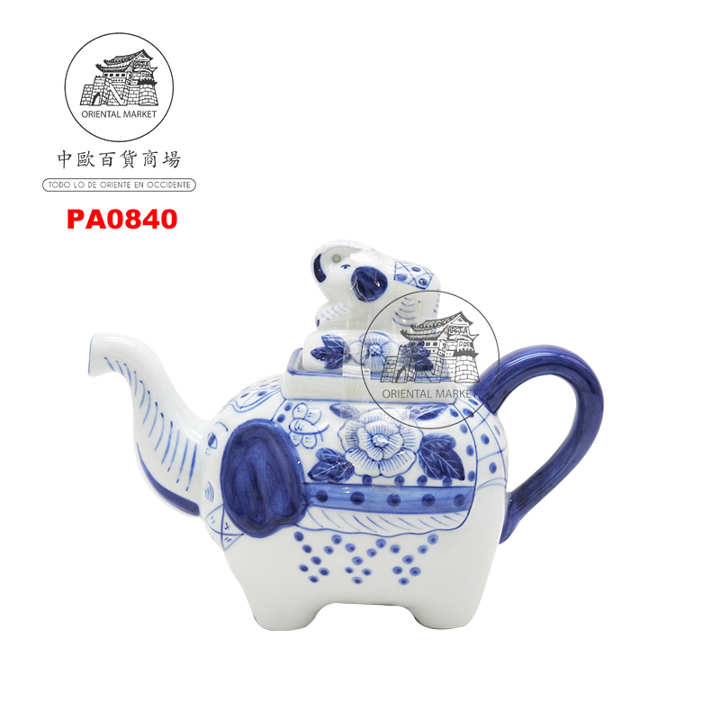 [900911/PA0840] TETERA ELEFANTE AZUL   泰蓝瓷象型茶壶 12u