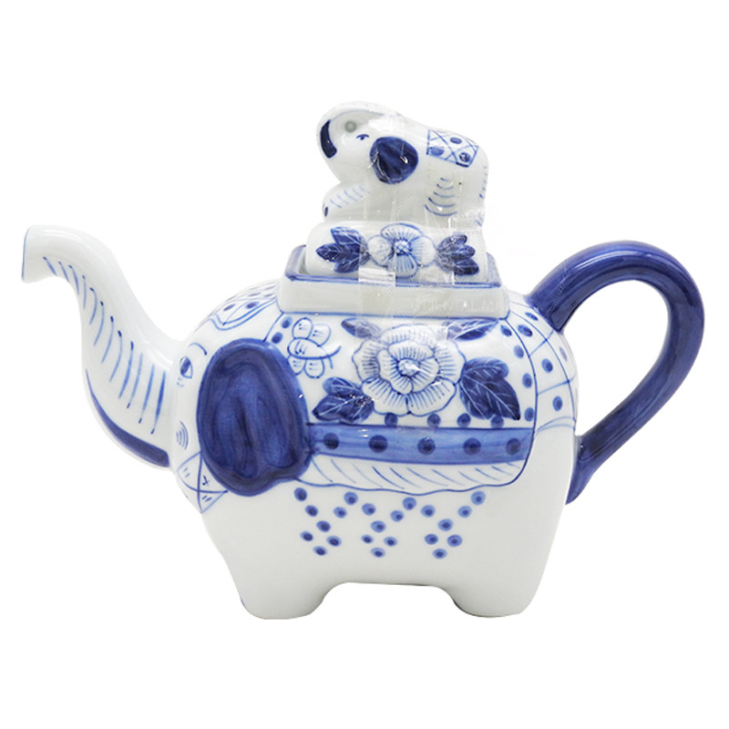 TETERA ELEFANTE AZUL   泰蓝瓷象型茶壶 12u