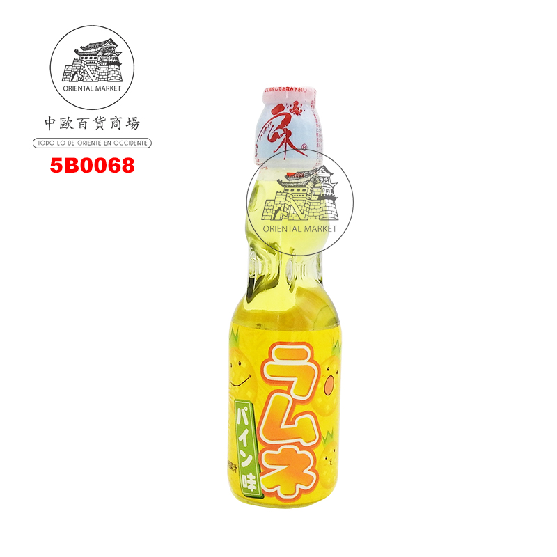 [501364/5B0068] BEBIDA GASEOSA PIÑA *RAMUNE* 日本菠萝弹珠气泡饮料 200ml/30