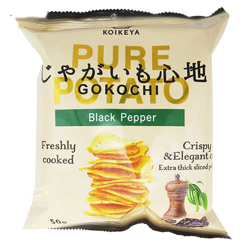 [501904/5C0888] CHIPS PIMIENTA NEGRA *KOIKEYA* 日本黑胡椒味薯片 50g/12
