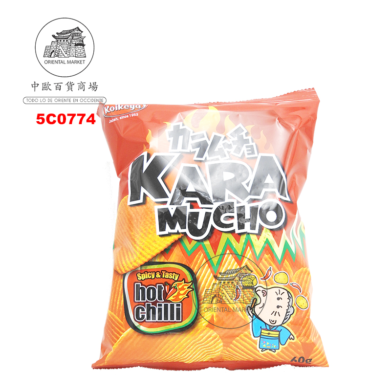 [500992/5C0774] CHIPS PICANTE ONDULADO KARAMUCHO *KOIKEYA* 辣味波纹薯片 60g/12